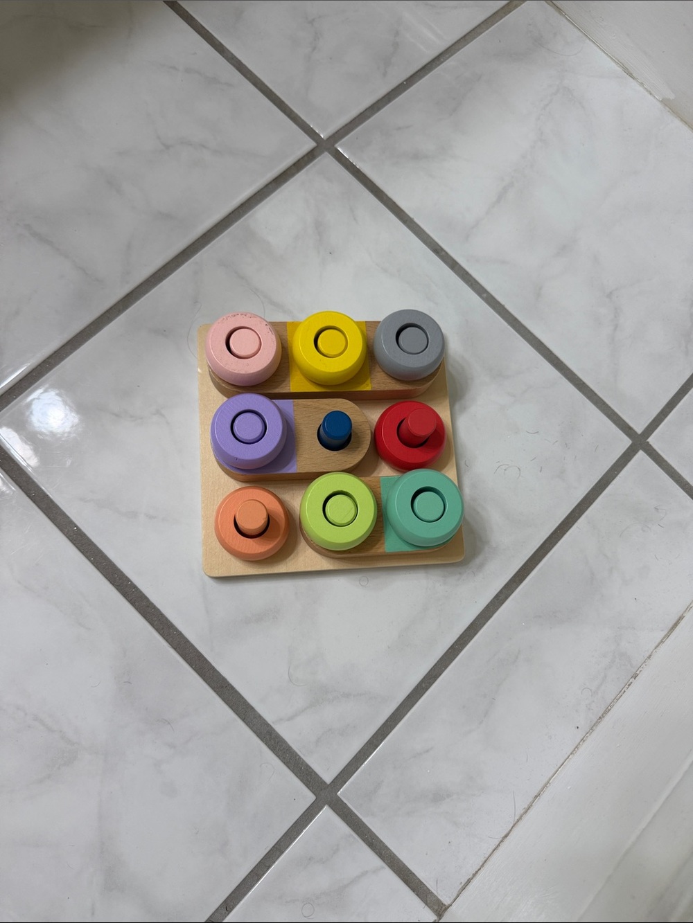 Pastel Wooden Sorting & Stacking Puzzle - Multi Color